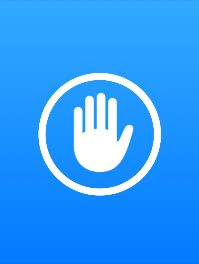 Icône d’une main levée à l’intérieur d’un cercle