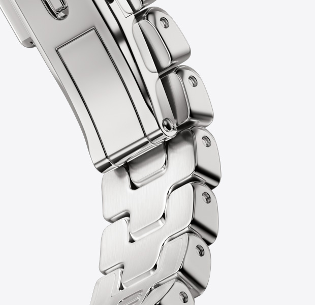 Apple Watch Hermès Series 11 Grand H Fin strap, satiné colour, quick-release metal buckle