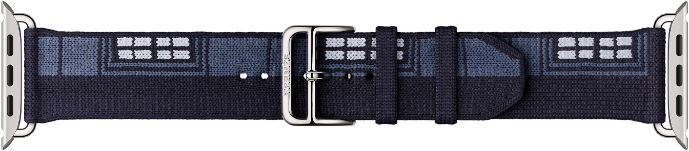Apple Watch Hermès Faubourg Party band, bleu nuit colour, silver hardware and buckle