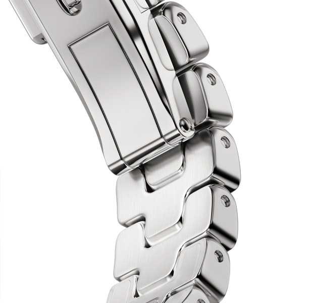 Bracelet Grand H Apple Watch Hermès Series 12, satiné, boucle en métal à dégagement rapide