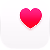Health app icon, a pink heart in a white box