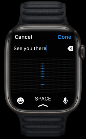 Eine Apple Watch Series 7 zeigt das Kritzeln Feature