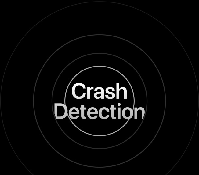 The words Crash Detection with faint rings emanating from them.