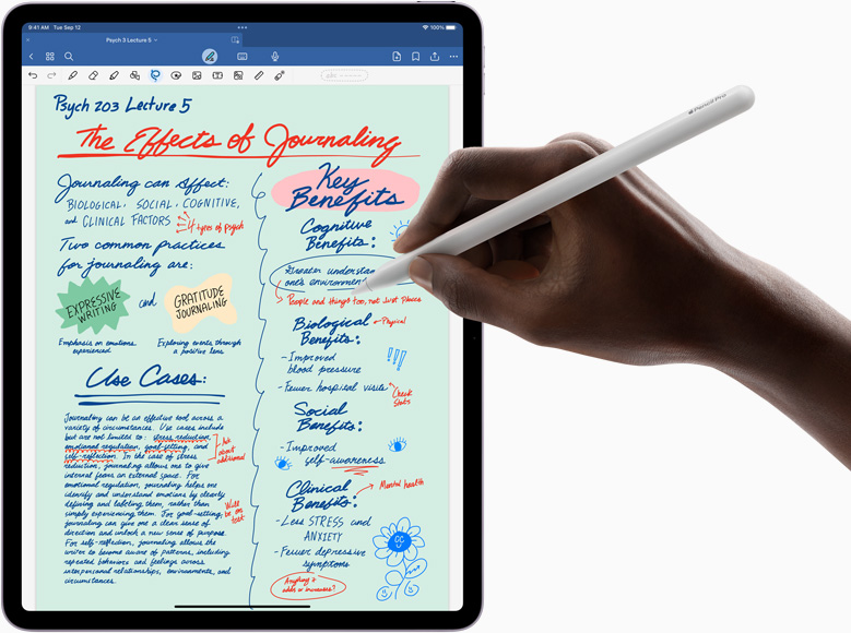 iPad Air 螢幕上顯示 Goodnotes 6。