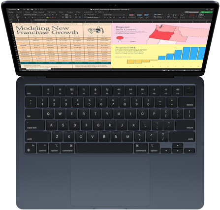 MacBook Air 螢幕上顯示 Microsoft Excel。