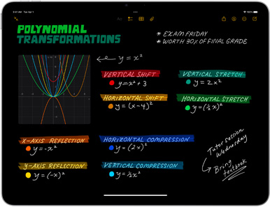 App Note su un iPad Air