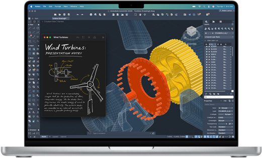 App Autodesk AutoCAD su un MacBook Pro