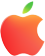 Logo Apple dans des tons de rouge et de vert