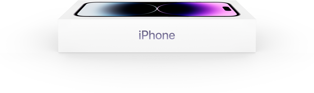 未打開的 iPhone 14 包裝盒側面圖