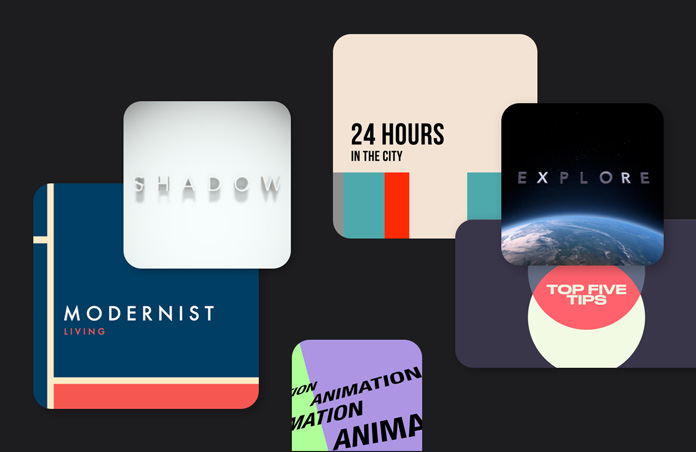 Una variedad de diseños gráficos disponibles en la biblioteca de Final Cut Pro