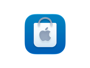 Apple Store App, shopping bag icon, blue