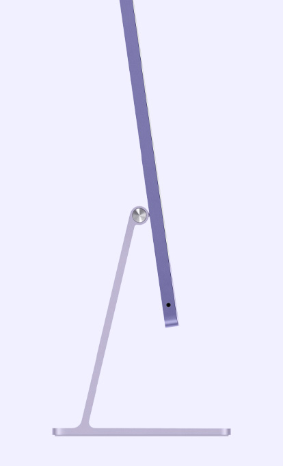 Imagem lateral do iMac roxo