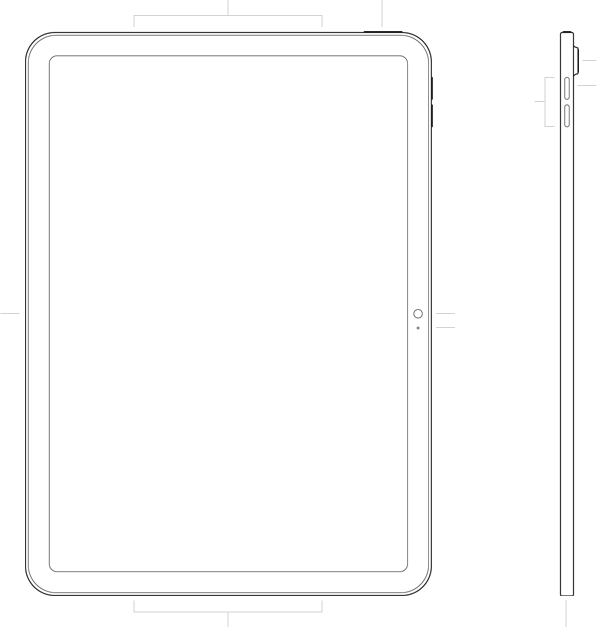 iPad button and connector locations
