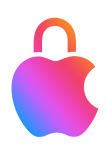 Logo Apple en forme de cadenas, le mécanisme est verrouillé pour illustrer la protection de la vie privée