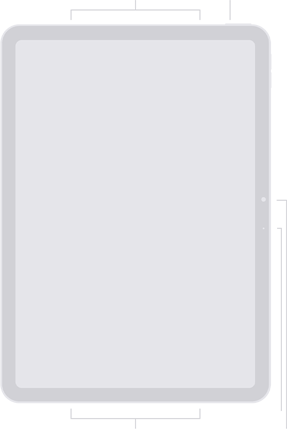 Schéma de la face avant d’iPad Air