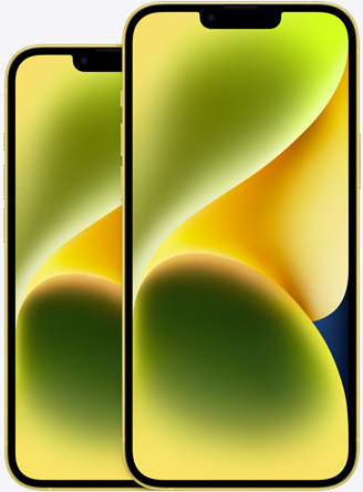 iPhone 14 dan iPhone 14 Plus dalam warna Kuning