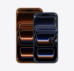 iPhone 17 Pro Max, вид спереду, космічний помаранчевий колір, iPhone 17 Pro, вид спереду, глибокий синій колір