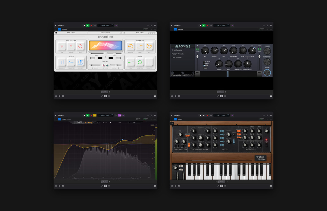 Dashboard of third-party extensions that also work in Logic Pro for iPad.