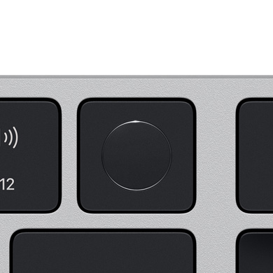 Tampilan close up Touch ID di Magic Keyboard