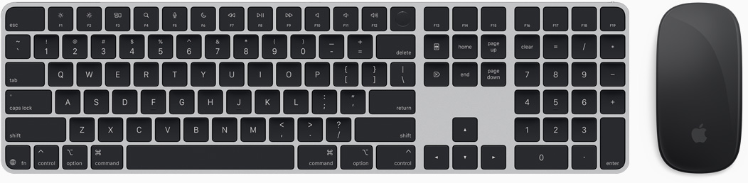 Magic Keyboard ja Magic Mouse ylhäältä