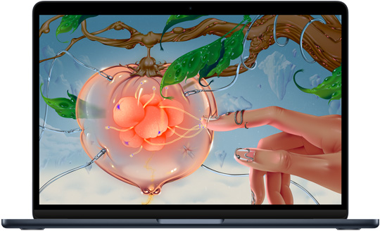 MacBook Air 13-inch, showcasing Liquid Retina display