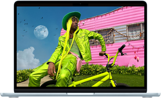 MacBook Air de 13 polegadas mostrando a tela Liquid Retina