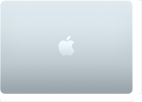 Parte externa do MacBook Air de 13 polegadas fechado com o logotipo da Apple centralizado