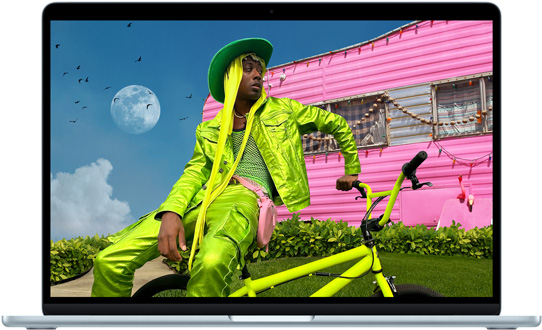MacBook Air de 15 polegadas mostrando a tela Liquid Retina