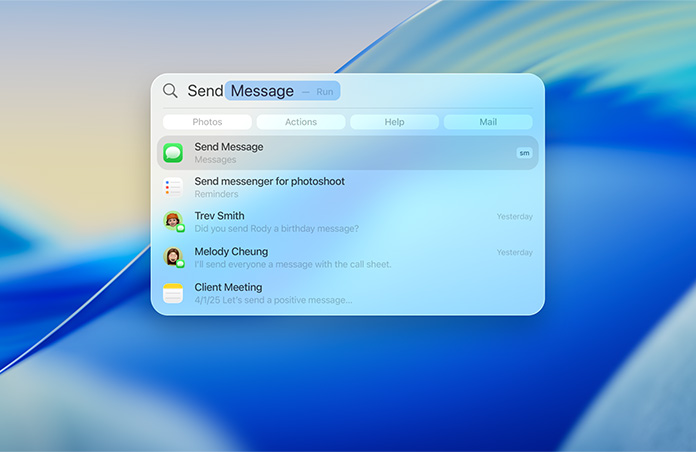 Spotlight를 사용해 메시지를 보내는 예시