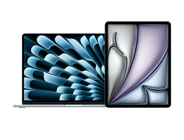 Una MacBook Air y un iPad, uno al lado del otro