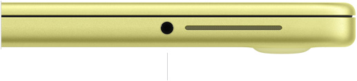 MacBook Neo 13″ with A18 Pro, closed, right side, showing 3.5  mm headphone jack