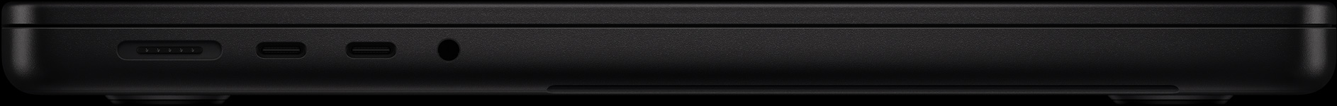 왼쪽 측면: MagSafe, Thunderbolt 포트 2개, 헤드폰 잭