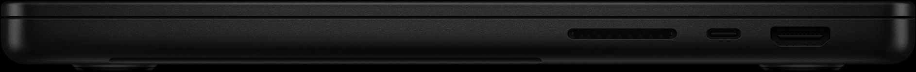Lado direito: SDXC, uma porta Thunderbolt e HDMI