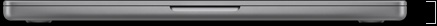 Imagem da parte da frente do MacBook Pro de 14 polegadas fechado.