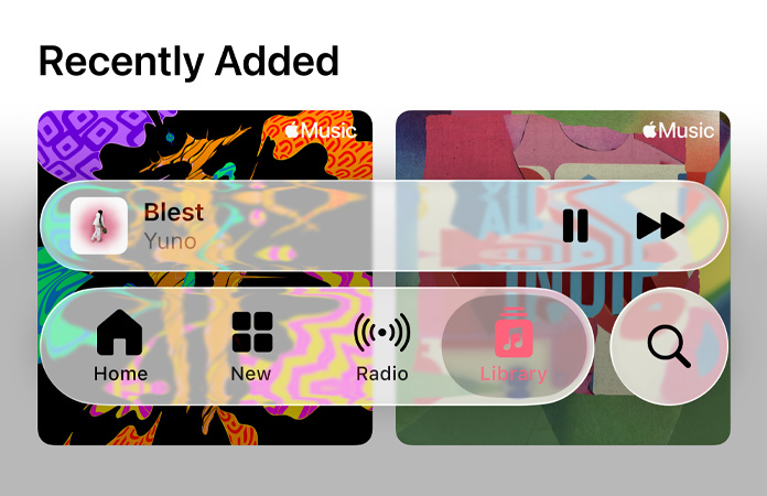 Kontrol tembus pandang di Apple Music membiaskan latar belakang