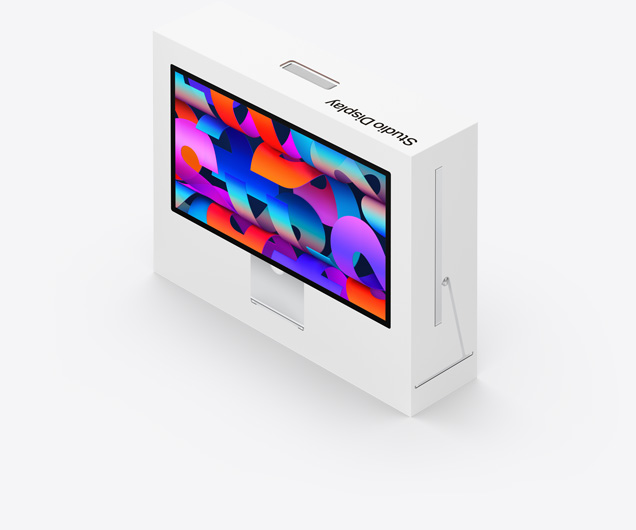 포장 상자에 담긴 Studio Display