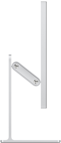 기울기 및 높이 조절 스탠드에 장착된 Studio Display를 옆에서 바라본 모습