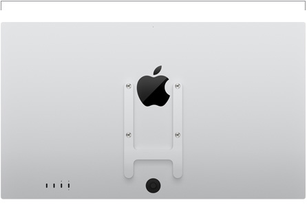 Back view of Studio Display with Vesa mount adapter, showing width measurement
