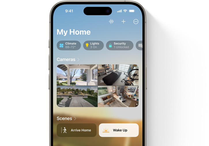 홈 앱의 ‘나의 집’ UI를 보여주는 iPhone
