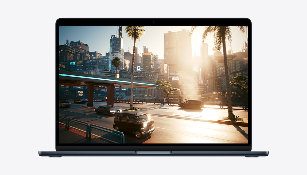 MacBook Air screen showing gaming to demonstrate M4 chip capabilities